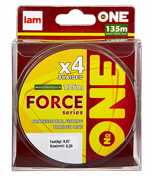 Плетеный шнур Iam №One Force X4 135м Bright-green (0.20мм)