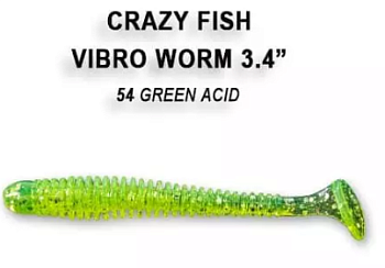 Приманка силиконовая Crazy Fish Vibro Worm Floating 3.4'' 8,5см (12-85-54-6-F)