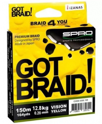 Плетеный шнур Spro Got Braid 0.20мм 150м Yellow