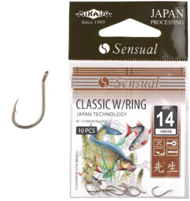 Крючок одинарный Mikado Sensual Classic W/Riing LBR №14