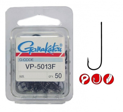 Крючки Gamakatsu VP-5013F, №4/0, (50шт) Крючки Gamakatsu VP-5013F, №4/0, (50шт)