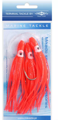 Подвеска морская Mikado Octopus Rig Red 3х12см №7/0