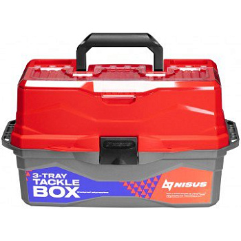 Ящик для снастей NisusTackle Box трехполочный (Красный)