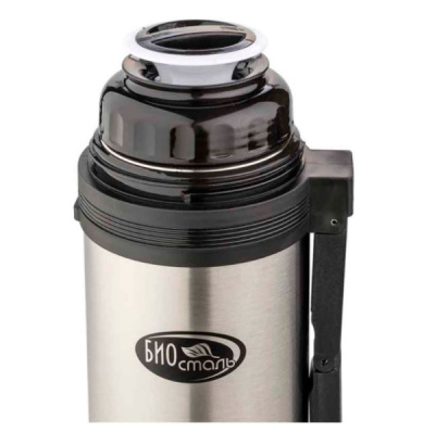 Термос Biostal 1,5л универсальный с дополнительной чашкой с ручкой и ремешком (1)