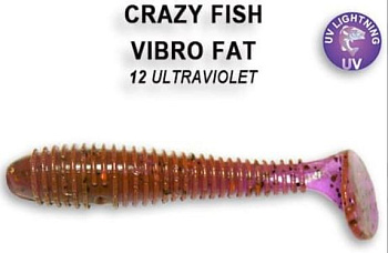 Приманка силиконовая Crazy Fish Vibro Fat 2.7" 7,1см  (1-71-12-6, Кальмар)