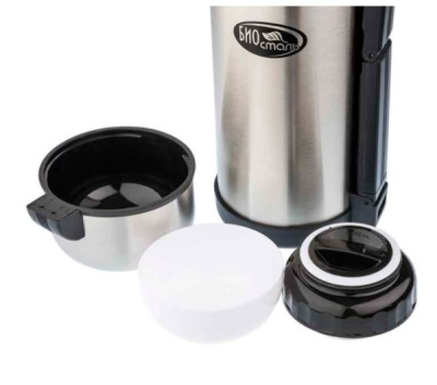 Термос Biostal 1,5л универсальный с дополнительной чашкой с ручкой и ремешком (3)