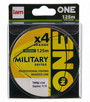 Плетеный шнур Iam №One Military X4 125м Spot color (0.12мм)