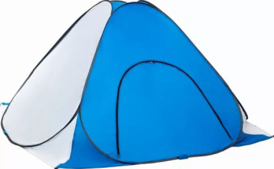 Палатка зимняя автомат 2,0 х 2,0м дно на молнии белый/голубой Палатка зимняя автомат 2,0 х 2,0м дно на молнии белый/голубой
