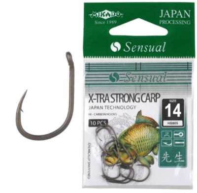 Крючок одинарный Mikado Sensual X-Tra Strong Carp DB №14