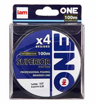 Плетеный шнур Iam №One Superior X4 100м Navy-green (0.20мм)