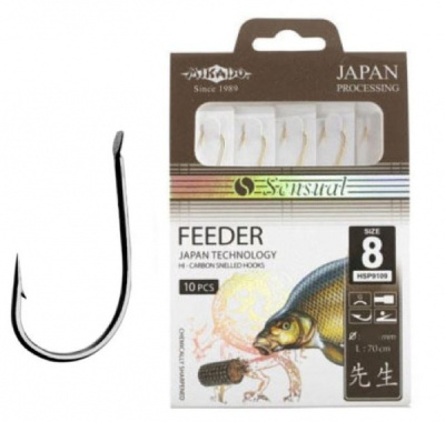 Крючок с поводком Mikado Sensual Feeder BN 0.18мм 70см №8 Крючок с поводком Mikado Sensual Feeder BN 0.18мм 70см №8
