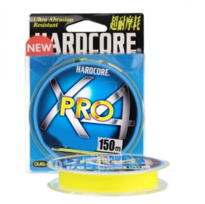 Плетеный шнур Duel PE Hardcore X4 Pro Yellow 150м  Плетеный шнур Duel PE Hardcore X4 Pro Yellow 150м