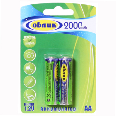 Батарейка акк. Облик Ni-Mh AA-2000mAh BL2