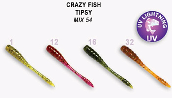 Приманка силиконовая Crazy Fish Tipsy 2" 5см  (9-50-M54-6)