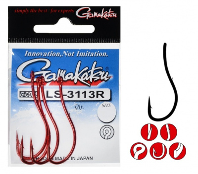 Крючок одинарный Gamakatsu LS-3113R Red №1/0 Крючок одинарный Gamakatsu LS-3113R Red №1/0
